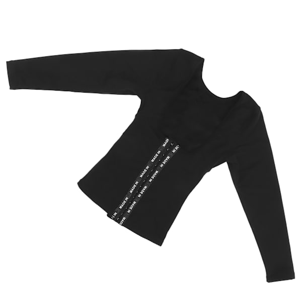 Åndbar taljetræner Shapewear Langærmet kropsformende talje slanketræner til kvinder SortL