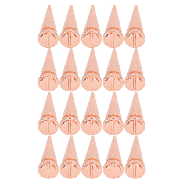20 st spiknit med kon 10x29mm roséguldfärgad kläddekoration set kit för väska
