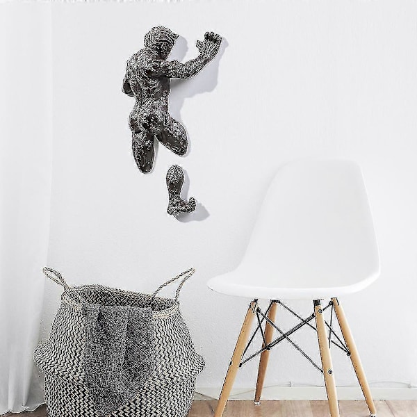 Moderne 3D Gennem Væg Figur Resin Skulptur Hjemme Ornament Statue Zekai Stil A