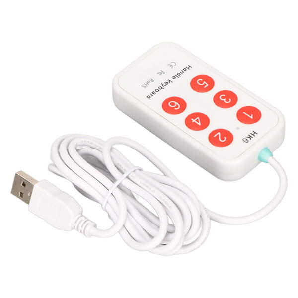 Programmerbart tastatur Lille USB 6 taster Programmering Tilpasning Håndholdt switch-controller til hospitalsbilledscanning
