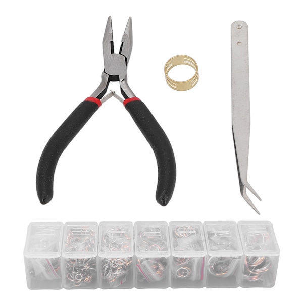 Gör-det-själv smycken hitta kit Enkel ring öppning och stängning ring set Smyckesmaterial Paket blandad färg
