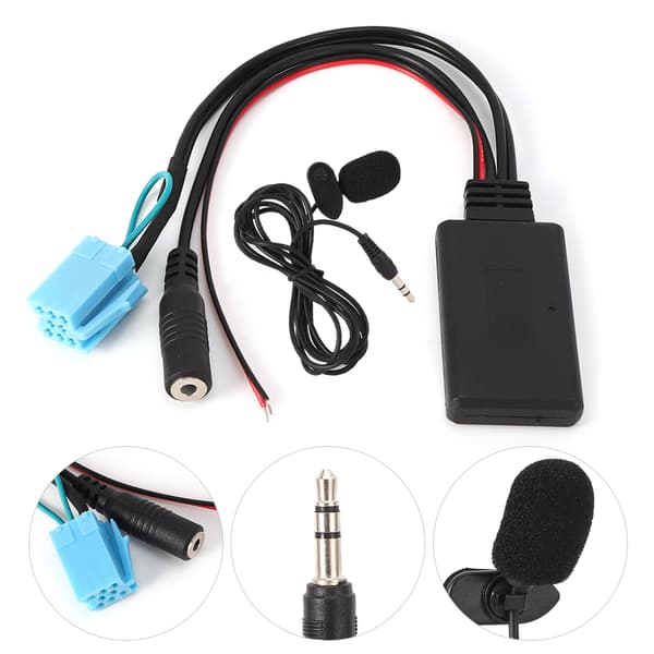 8-pinners Bluetooth AUX IN-kabeladapter med mikrofon håndfri samtale, passer til Smart Fortwo 450