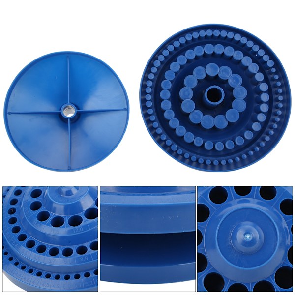 Multifunksjonell drillboks verktøy oppbevaringsboks rund form drill bits multi hull DIY plastboks