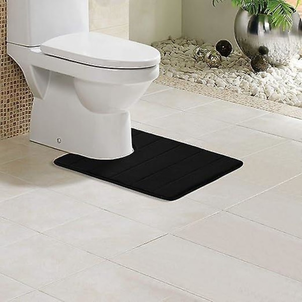 Memory Foam-bademåtte - skridsikker, blød, vandabsorberende - sort (50 x 60 cm)