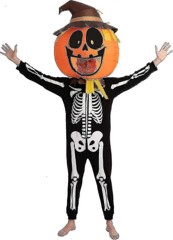Halloween Helkropps Bobblehead Uppblåsbar Kostym Lufthuvudmask Halloween Kostym A