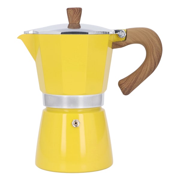 300 ml aluminium kaffebryggare med handtag, kaffebryggare för hushållsbruk, gul