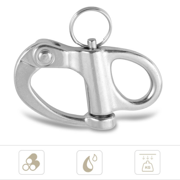 12*52mm Rostfritt stål Fast Snap Shackle Quick Release med rund ring
