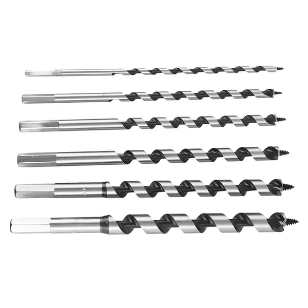 6 STK Borbitssett 230 mm Lang sekskantet skaft Solid sneglebitssett for trearbeid
