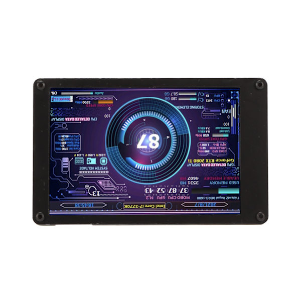 Computertemperaturmonitor 3,5 tommer temaeditor justerbar lysstyrke PC CPU-datamonitor til GPU RAM internetvejr