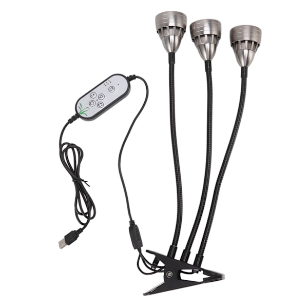 Växtlampa inomhus Full Spectrum LED växtlampa Clip USB-driven Succulent Fill Lamp 3 huvuden