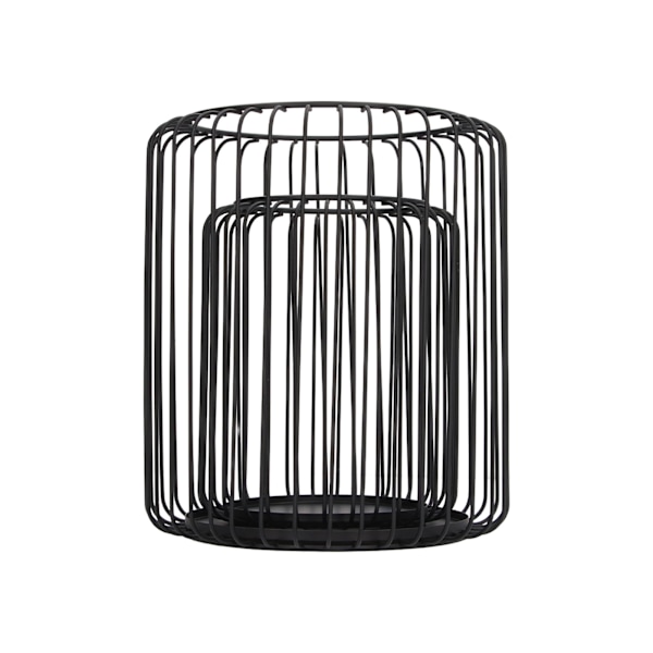 Burfågel Ljusstake Set Matt Svart Metall Cylinder Modern Enkel Fågelbur Ljus Hållare för Café Matsal Bord Mantels