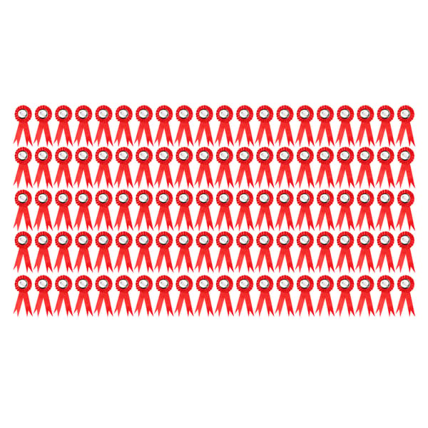 100 set plåtbricka nålknapp tomma material fest bröllopsartiklar 44mm röd