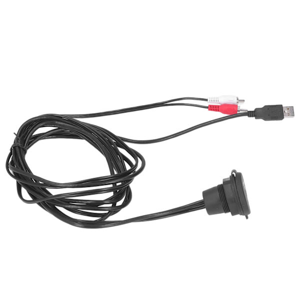 6 fot innfelt kabelsett USB3.0 hann til hunn 2 RCA til 3,5 mm hunn for motorsykler biler dashbord
