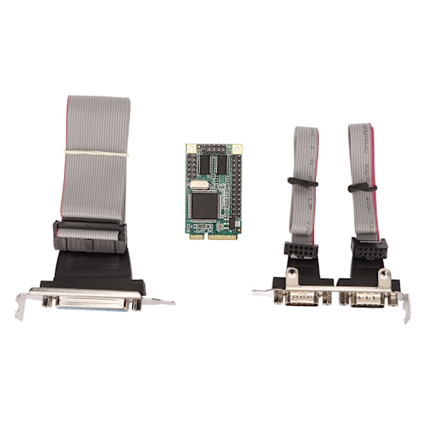Mini PCIe Combo seriellt parallellt expansionskort 6 Gbs 2 RS 232-port 1 DP25-stift PCI Express till skrivare LPT-port expansionskort