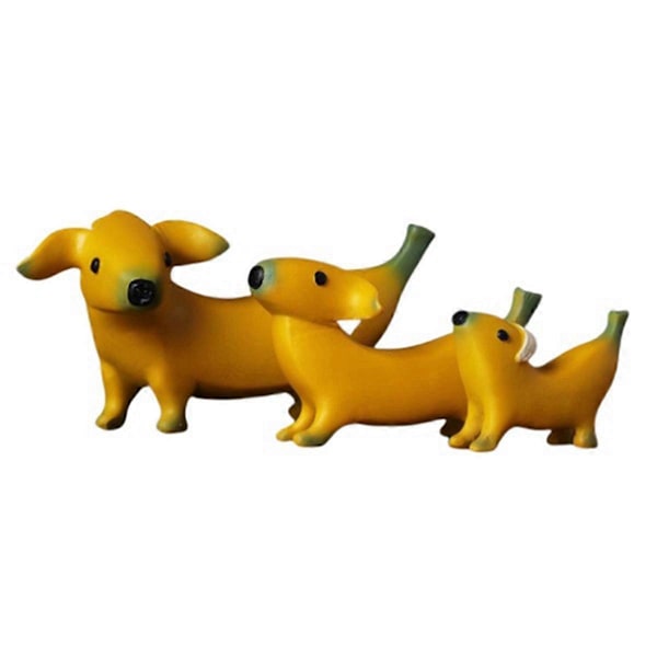 Sjov Banan Hund Statue Søde Skrællede Banan Hund Figurer Ornamenter