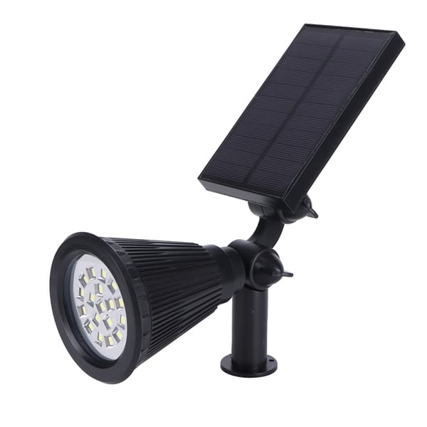 LED Solar Plænelamper Spotlights med 18 stk. Chips til Udendørs Have Park Gård Spydlamper Hvidt Lys