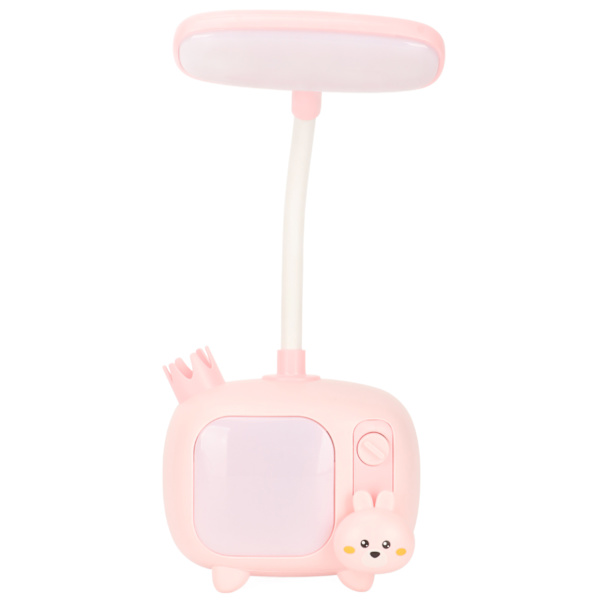 Børnelæselys TV-stil base Fleksibel svanehals USB-opladning Blød LED Børnebordslampe til studerende Studerende Arbejde Pink