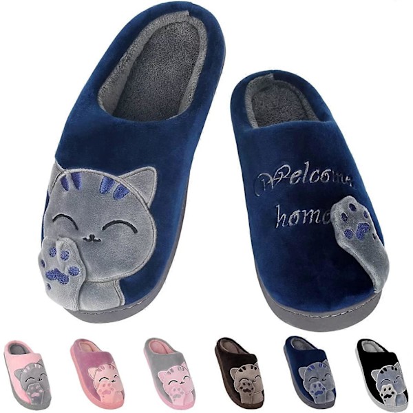 Dww-Tofflor Dam Vintertofflor Herr Varma Djurtofflor Plysch Varma Bekväma Hemtofflor Memory Foam Halkfria Vintertofflor Un
