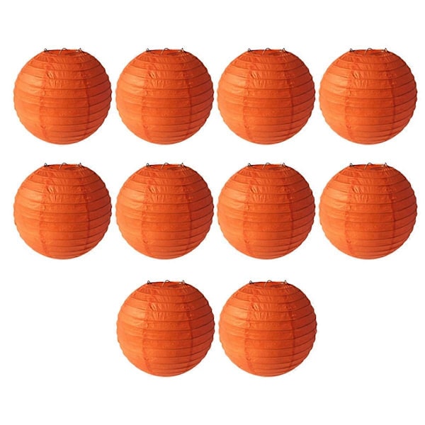 Orange Røde Papirlanterner, DIY runde lanterner egnet til bryllupper