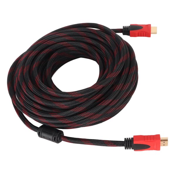 15m HD Multimedia Interface Kabel Fuld HD 1080p Fleksibelt HD Multimediekabel til TV Computerskærm Sort Rød