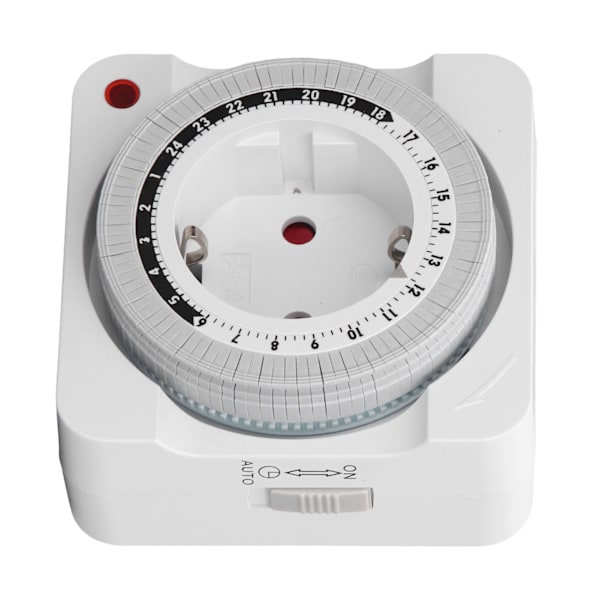 Timer-stikkontakt, mekanisk, 24 timer, 15 minutters intervaller, automatisk nedtællingsudtag, timer til elcykel, EU-stik, 230V