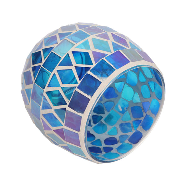 Lilla blå mosaikk glass lysestake Romantisk DIY duftende stearinlys kopp telys stativ for stuen