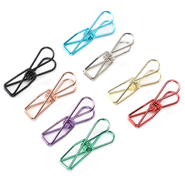 40 stk. Metal Små Clips Hule Fisk Form Farve Pose Forseglingsregning Papirholder Kontor Stationery