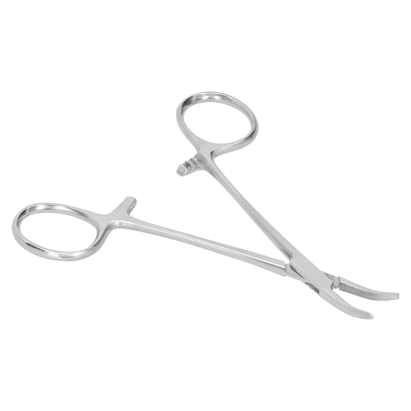 12,5 cm böjd hemostatisk pincett i rostfritt stål, hårpincett, boskapstillbehör