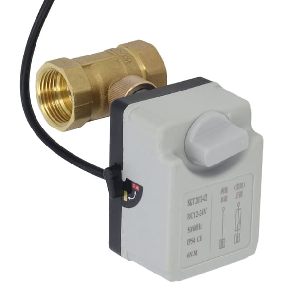 DN25 2-veis messingkuleventil normalt lukket elektrisk kuleventil 1in rørgjenge DC12‑24V