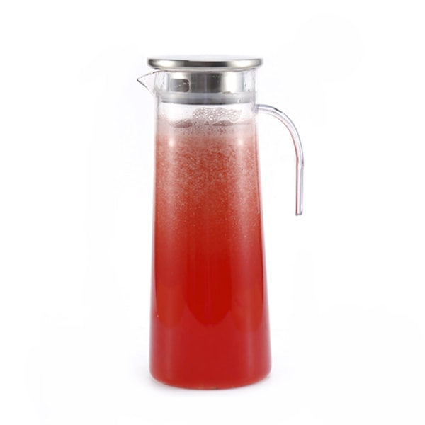 1,2L Akryl Transparent Juicepresser Kaldt Vann Mugge Krukke for Bar Hjemmebruk Rustfritt Stål Lokk