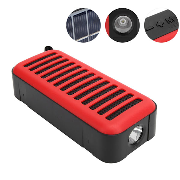 D6‑2 Trådlös Bluetooth-högtalare Mini Bärbar Solcellsladdad Subwoofer Stöd FM Röd
