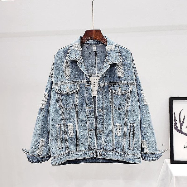 Boho Style Floral Embroidered Denim Women's Winter Jacket l