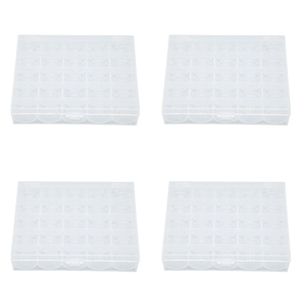10 set plastsymaskinsspolar med 25 galler plastlåda Transparenta spoler för elektrisk symaskin