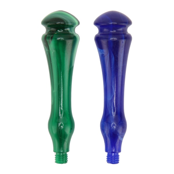 2pcs Stamp Handle Replacement Smoothly Polished Ergonomic Resin Wax Sealing Handle with Handle Screw Blue Green