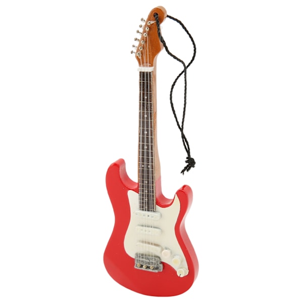 Miniatyrgitarr Modell Simulering Innovativ Trä Elektrisk Gitarr Modell med Hängrep för Presenter Dekor 01
