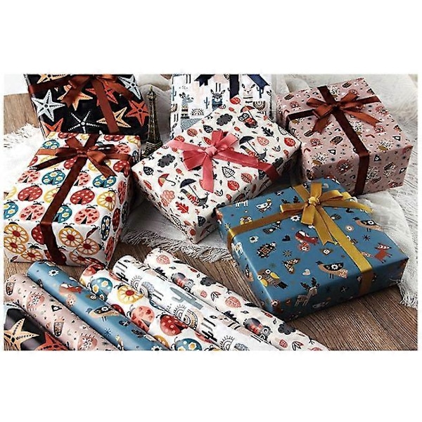 Presentpapper Sött Tecknat Leksak Omslagspapper Födelsedagspresent Omslag DIY Papper Student Sovsal Tapet Väska Bokomslagspapper