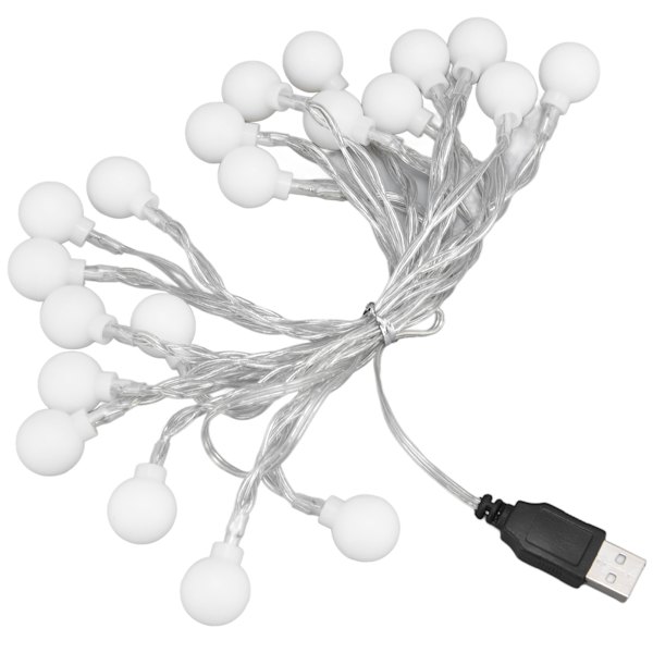 3 M 20LED Lyskæde LED Globe Udendørs Indendørs Lyskæde til Pigeværelse Dekoration Festlig Fødselsdag USB Strømforsyning