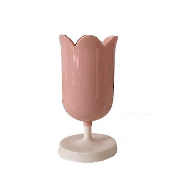 Plastik Tulipan Penneholder - Sød Skrivebordsarrangør til Piger (Pink)