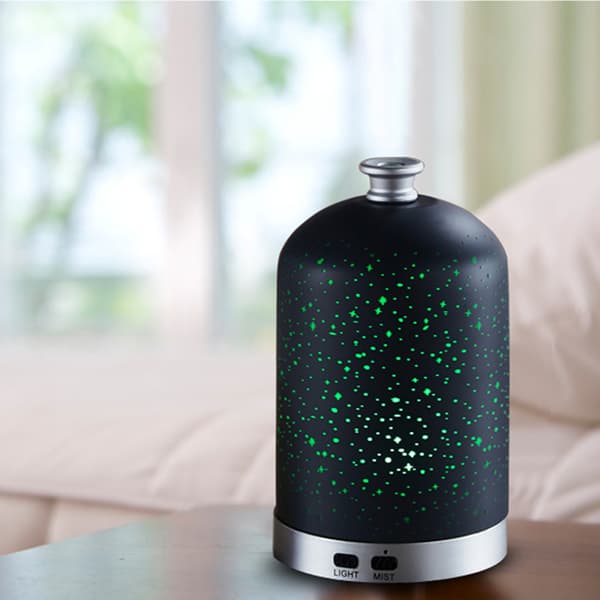 100 ml 3D Glass Ultralyd Aromaterapi Aroma Diffuser Luftfukter LED Nattlys Luftfukter 110-240V EU-plugg