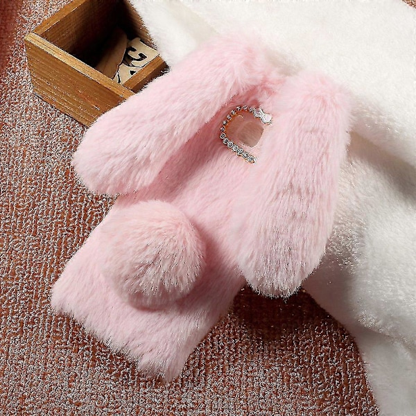 Bunny Design Rhinestone Furry TPU Telefoncover til Samsung Galaxy S8 Zekai Sort Style B Samsung Galaxy S8