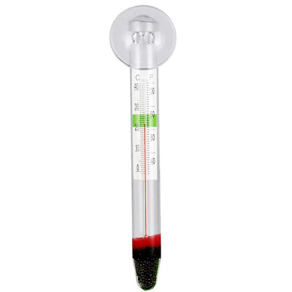 Enkel å lese akvarie-termometer, Fahrenheit og Celsius skala, akseptabelt temperaturområde, sugekoppfesting