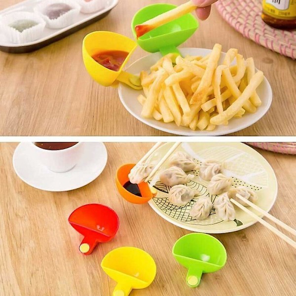 16-pack Dip Clip Tallrikshållare, Blandade Färger Plast Potatischips Och Dipp Serveringsset Chip Clip Hållare Papper Potatischips Tallrikshållare