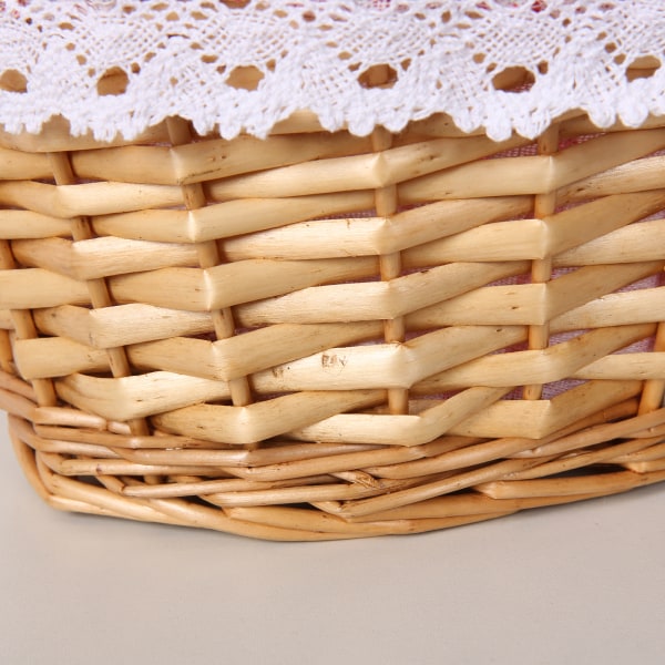 Wicker Picnic Basket Willow Woven Hand Basket Rustikk Piknikaktiviteter Håndtakskurv