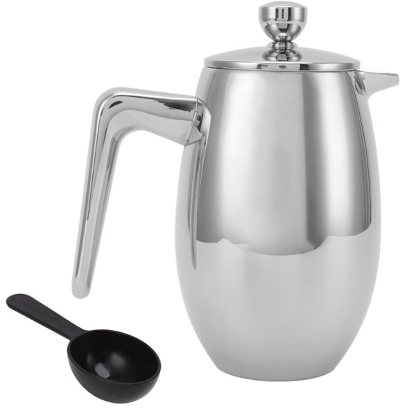Fransk press 304 rostfritt stål dubbla lager U-formad mun handbryggning tekanna för hem 350ml