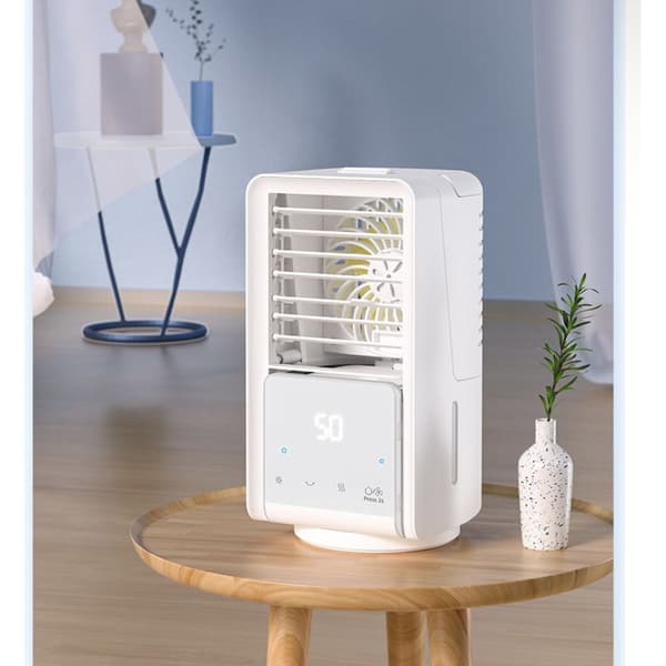 Stille 4-i-1 Bærbar Aircondition – Luftkøler, Ventilator, Luftfugter – 700 ml Tank, 3 Hastigheder, 120° Oscillation