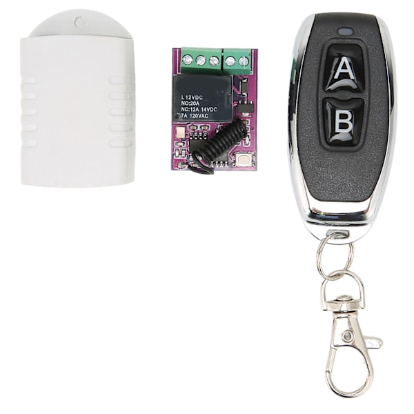 Fjärrkontrollbrytare 1 CH trådlös RF-mottagarbrytare för LED-lampor Motor DIY-funktion 12V