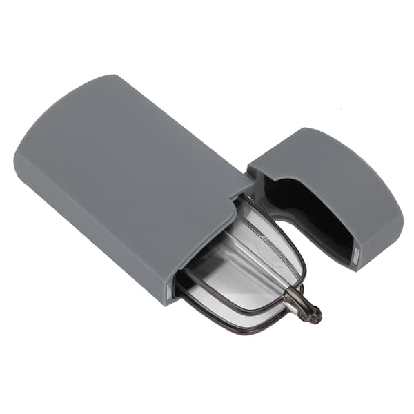 Sammenleggbare briller Unisex Menn Kvinner Rustfritt Stål Eldre Anti-skli Lesebriller (+250 Grå)