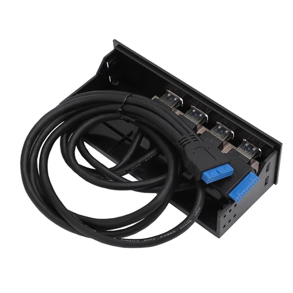 USB 3.0 Frontpanel Hub 5,25 tommer 4 porter 5 Gbps Stabil Plug and Play Optisk stasjon Frontpanel for stasjonær PC-hovedkort