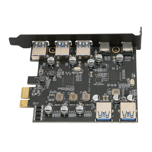 PCI E– USB laajennuskortti 7 porttia 5 Gbps USB PCI Express -kortti, jossa on 2 takana olevaa USB 3.0 -porttia Windows Xp:lle OS X:lle Linuxille