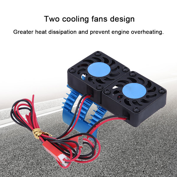 SURPASS HOBBY A2 Dubbelfläkt Aluminium 540 Icke-induktiv Motorradiator Passar för HSP RC MotorfordonBlå